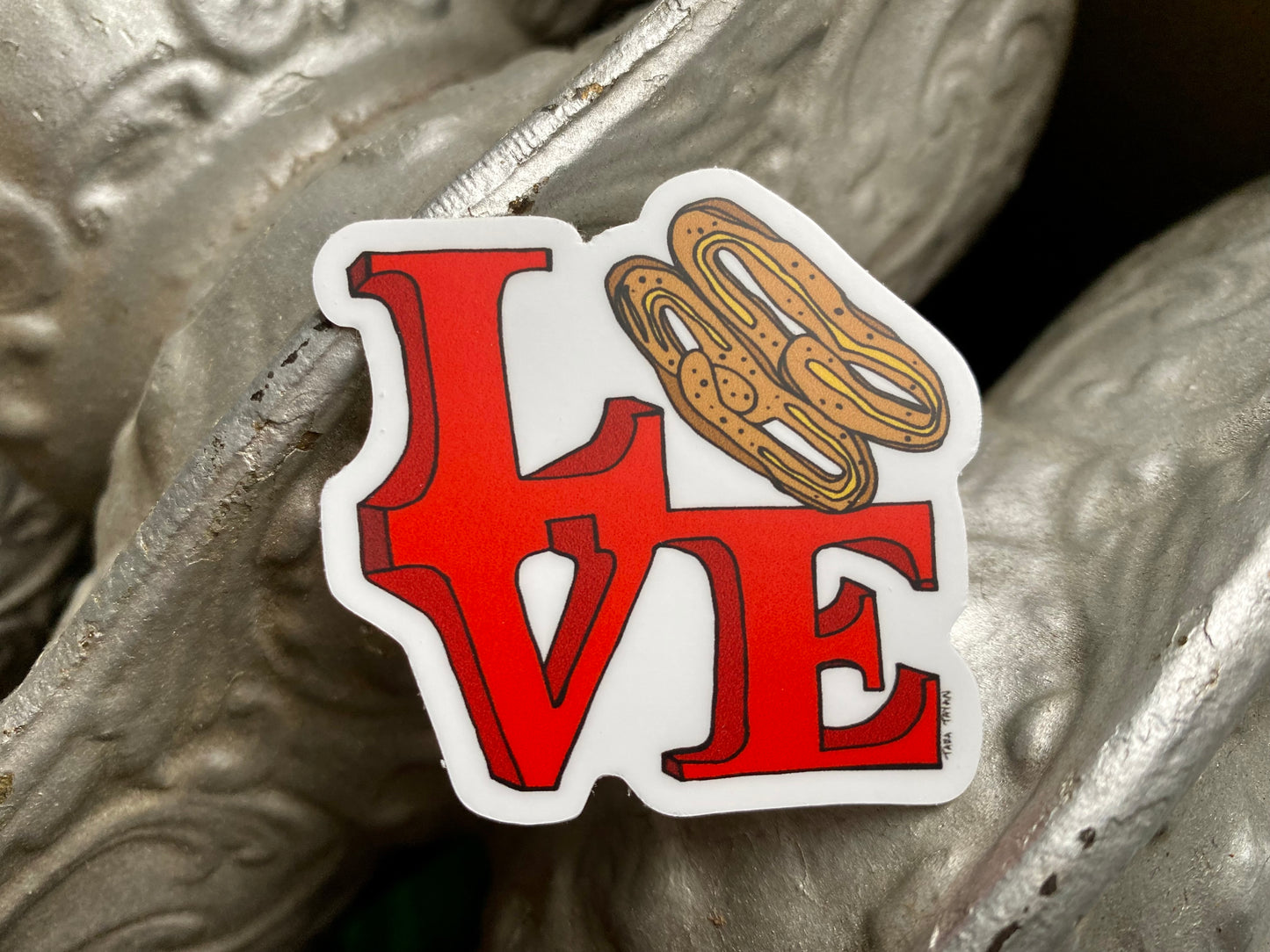 LOVE Sign Pretzel Sticker