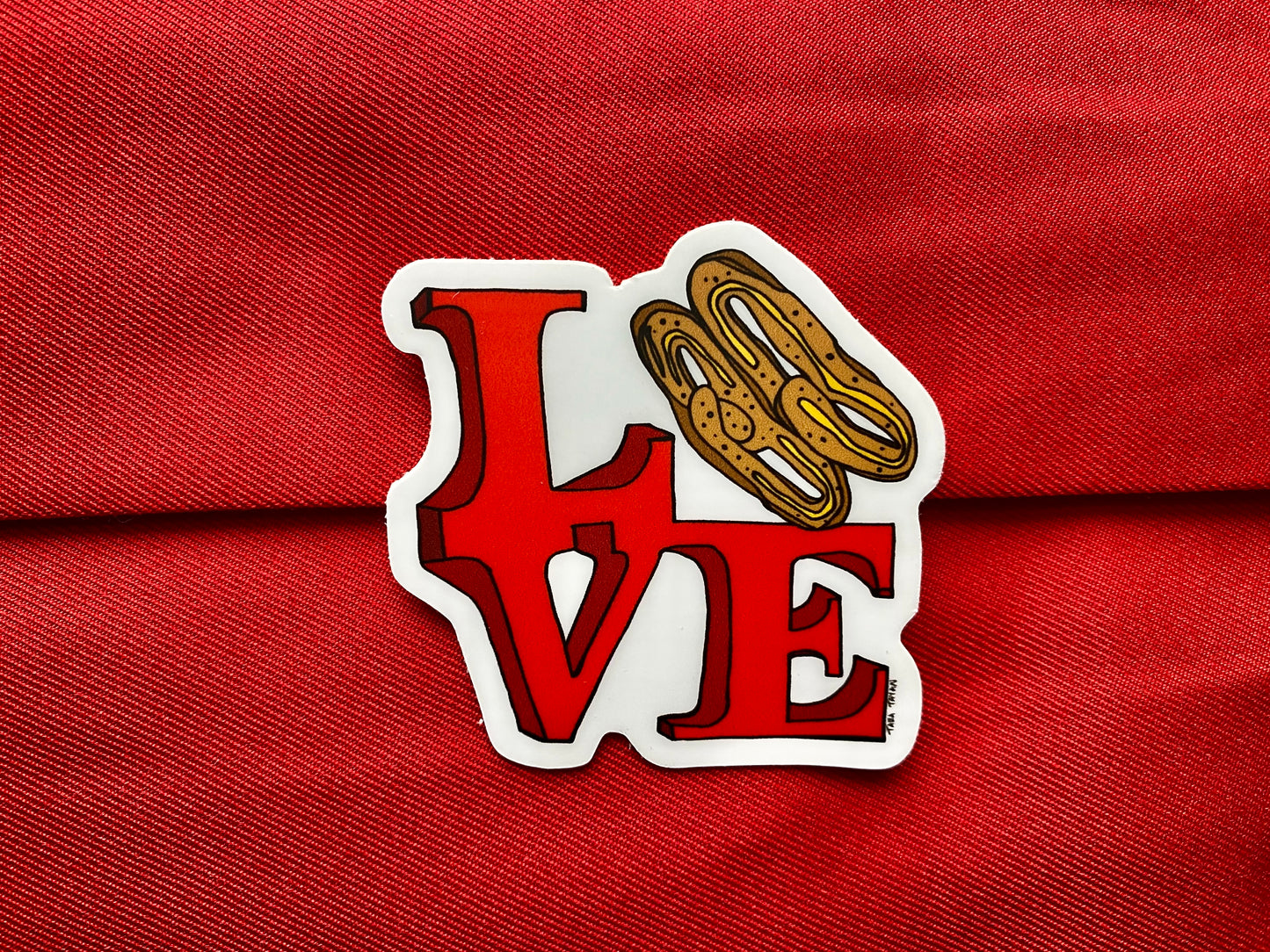 LOVE Sign Pretzel Sticker