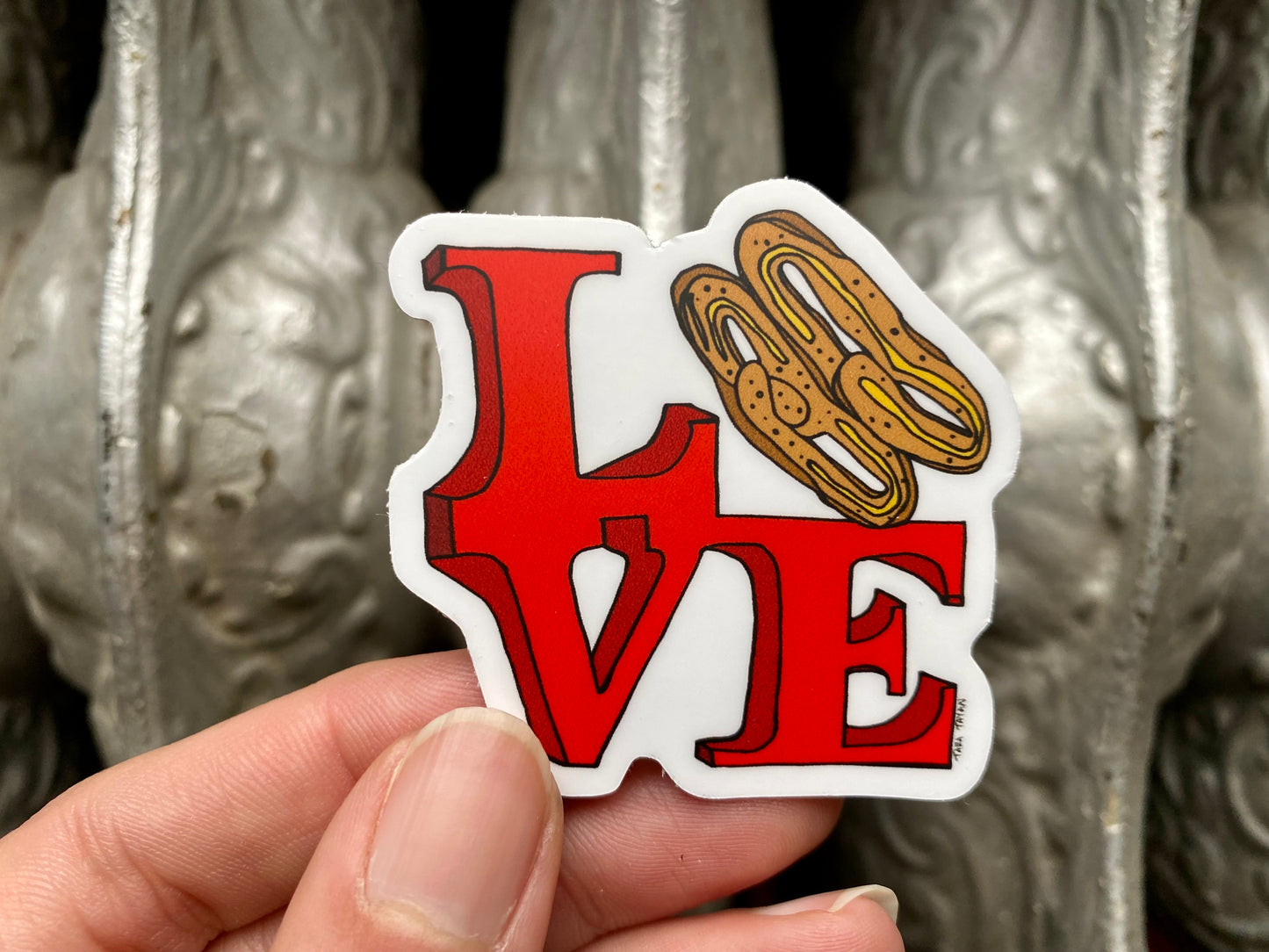 LOVE Sign Pretzel Sticker