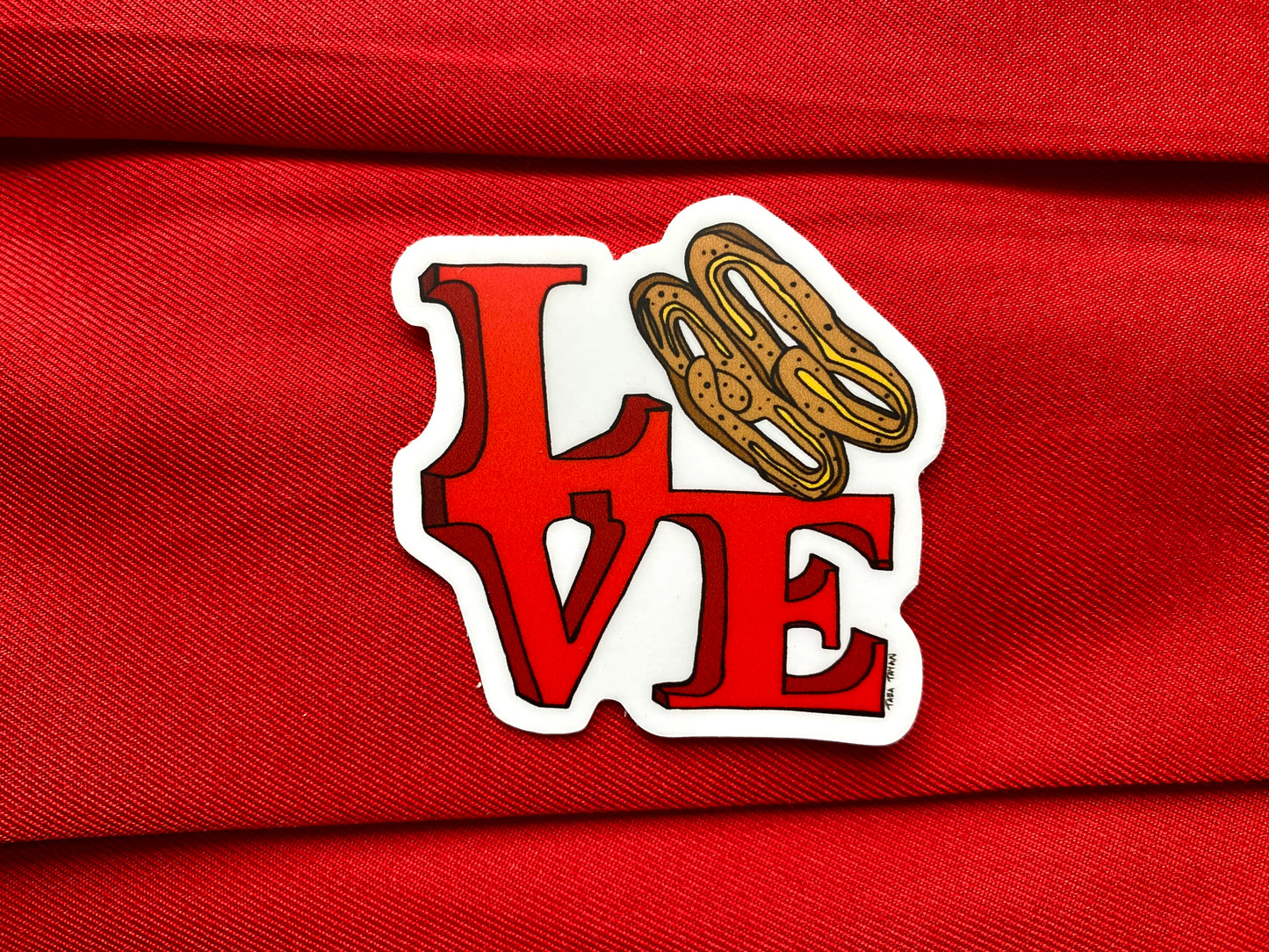 LOVE Sign Pretzel Sticker