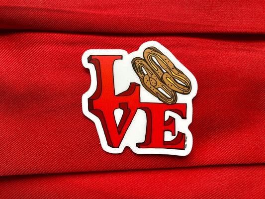 LOVE Sign Pretzel Sticker