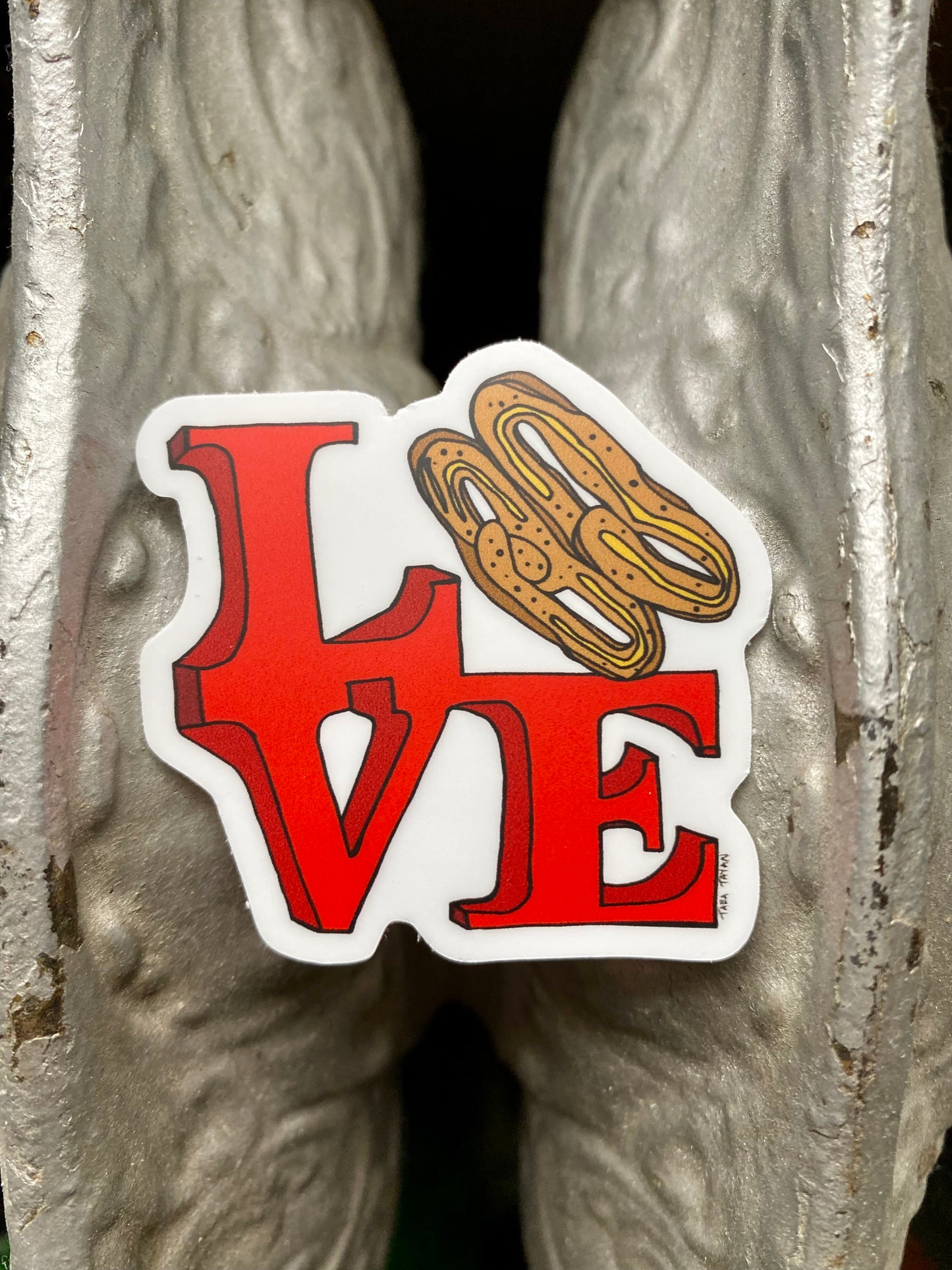 LOVE Sign Pretzel Sticker