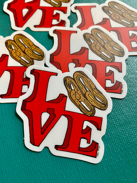 LOVE Sign Pretzel Sticker